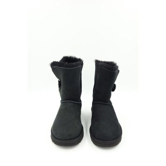 Women's Shoes UGG BAILEY BUTTON II Twinface Sheepskin Boots BLACK Size 5 - Picture 2 of 11